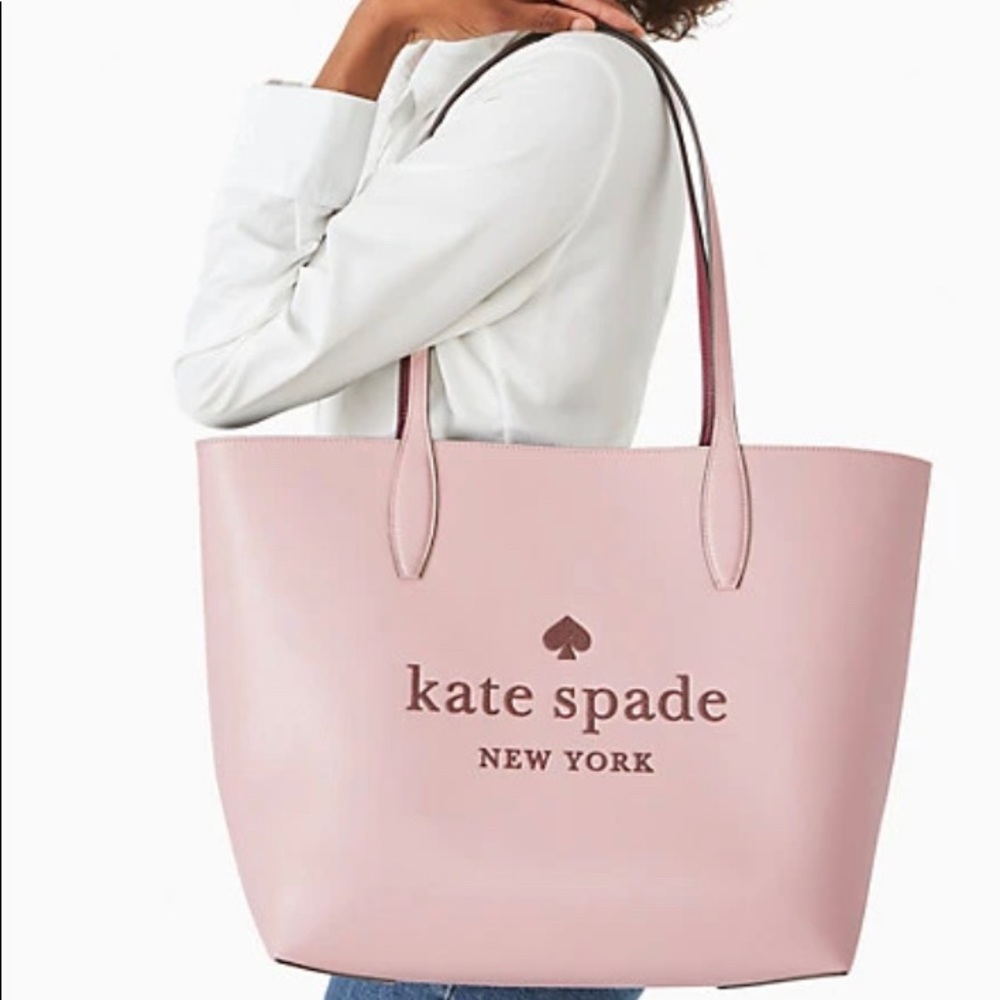 Authentic KATE SPADE Reversible leather tote & wristlet - Picture 7 of 16